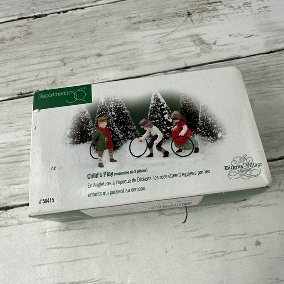 Department 56 CHILD'S PLAY 58415 Christmas Village - Box Rolling Hoops and tree - Picture 6 of 9